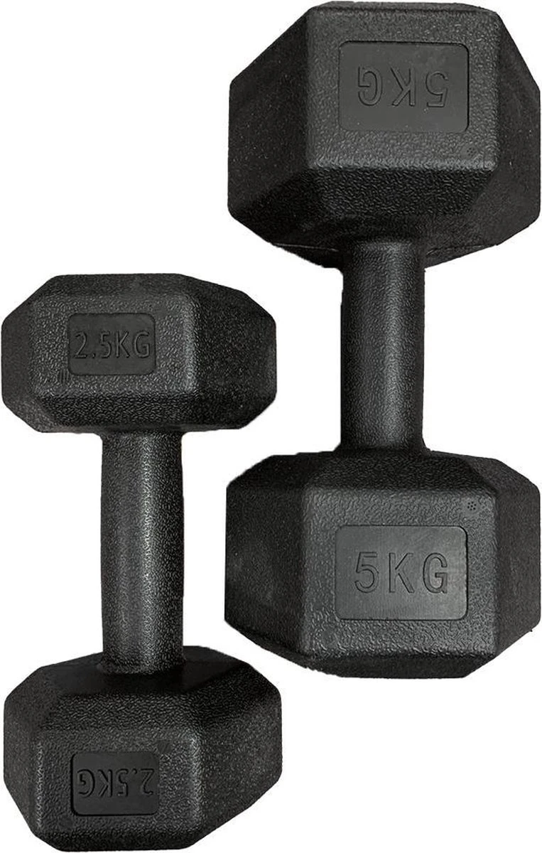 Dumbbells set - Fitness set van 2x 5kg - Zwart Merkloos Dumbbells Set - Fitness Set Van 2x 5kg - Zwart -Fitnessapparatuur Serie Winkel 763x1200 2