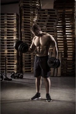 Tunturi Gewichten - Halterset - Dumbbell Set - 2 Stuks - Totaal 28kg - Zwart - Vinyl - Incl. Gratis Fitness App -Fitnessapparatuur Serie Winkel 802x1200 1