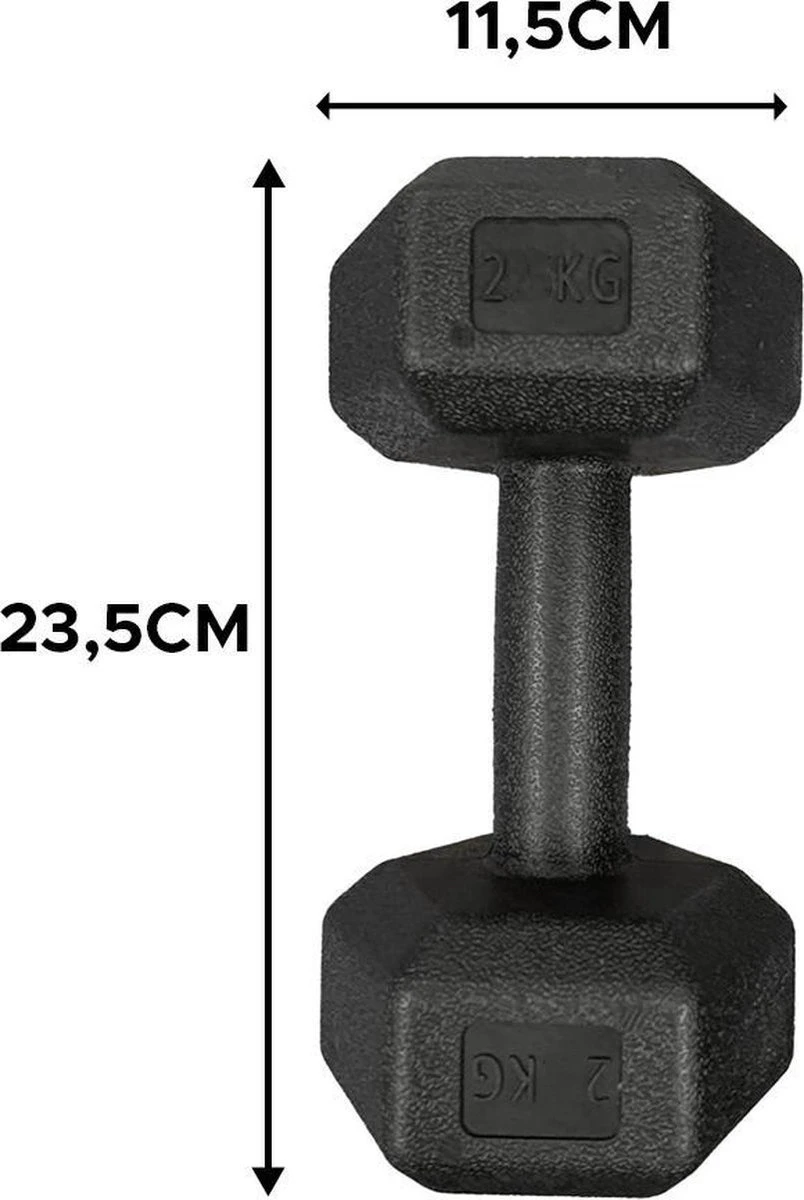 Dumbbells - Set van 2x 2kg - Zwart Merkloos Dumbbells - Set Van 2x 2kg - Zwart -Fitnessapparatuur Serie Winkel 804x1200 2