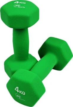 JPS Sports® Dumbells - Gewichten - Dumbells 4kg - Dumbells Set 2 X 4 Kg - Zeshoekig - Duurzaam - Groen