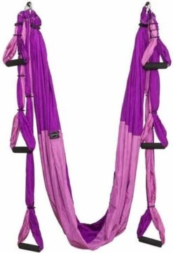 Yoga Aerial Swing Hangmat Compleet Systeem Met 3 Sets Handgrepen Gewicht Tot 300kg Paars -Fitnessapparatuur Serie Winkel 822x1200 1