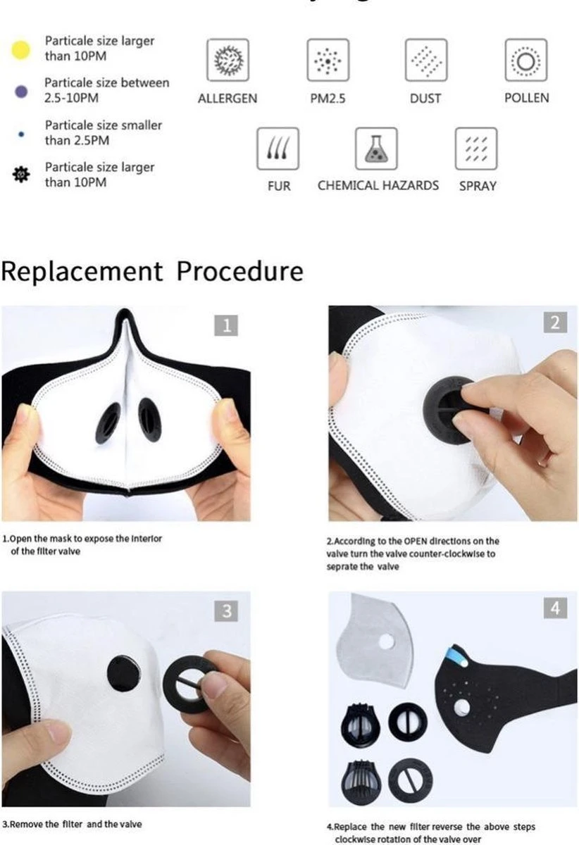 hoge kwaliteit Masker zwart - Voor Op De Fiets Of Motor - Ademend Ventielmasker - Fijnstof Mondkapje sportmask Hoge Kwaliteit Masker Zwart - Voor Op De Fiets Of Motor - Ademend Ventielmasker - Fijnstof Mondkapje Sportmask -Fitnessapparatuur Serie Winkel 822x1200 2