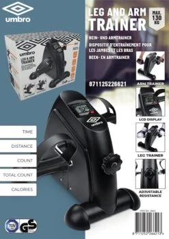 Umbro Stoelfiets - Met Computer - Hometrainer - Bureaufiets - Fietstrainer - Stoelfiets Met Handvaten - Zwart -Fitnessapparatuur Serie Winkel 849x1200