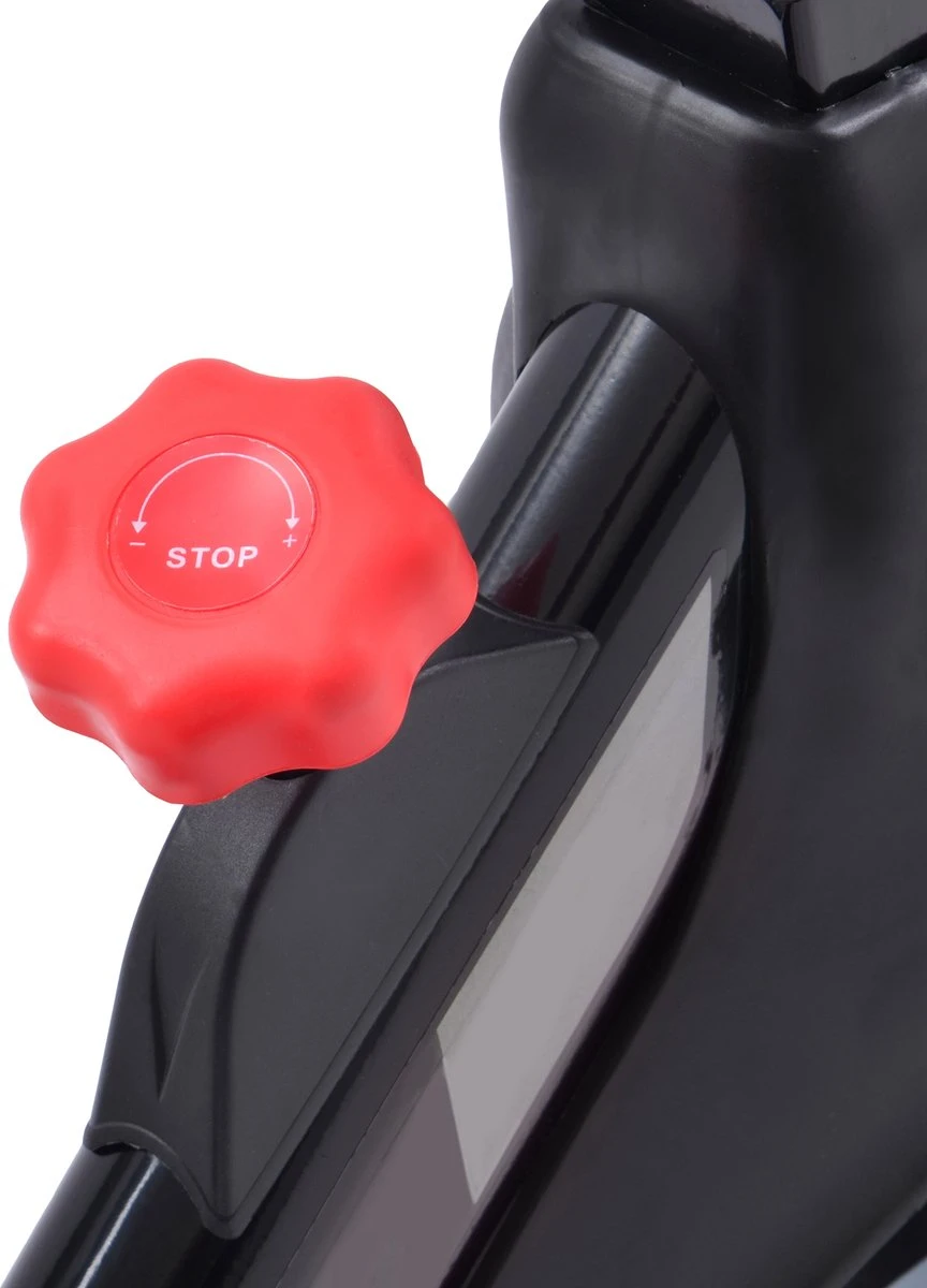 Indoor cycling fiets met magnetische weerstand - stationaire cardiogym hometrainer - 6 kg vliegwiel en verstelbaar comfortabel zitje - zwart en rood Indoor Cycling Fiets Met Magnetische Weerstand - Stationaire Cardiogym Hometrainer - 6 Kg Vliegwiel En Verstelbaar Comfortabel Zitje - Zwart En Rood -Fitnessapparatuur Serie Winkel