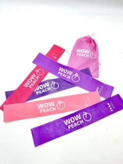 Wow Peach - Premium Weerstandsbanden Van Hoge Kwaliteit ROZE/PAARS - Set Van 5 Resistance Banden - Fitness Elastiek - Without Lemons - WOW Peach -Fitnessapparatuur Serie Winkel 899x1200