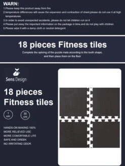 Sens Design Fitness Mat - 18 Stuks Fitness Tegels - 30x30x1 Cm - Zwart -Fitnessapparatuur Serie Winkel 900x1200 9