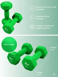 JPS Sports® Dumbells - Gewichten - Dumbells 4kg - Dumbells Set 2 X 4 Kg - Zeshoekig - Duurzaam - Groen 4 JPS Sports® Dumbells - Gewichten - Dumbells 4kg - Dumbells Set 2 X 4 Kg - Zeshoekig - Duurzaam - Groen -Fitnessapparatuur Serie Winkel 902x1200 8