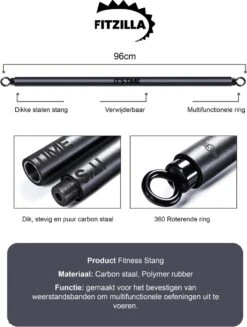 FITZILLA - Weerstandsband - Fitness Elastiek - Resistance Band - Tot 60kg - Halter - Opbergtas -Fitnessapparatuur Serie Winkel 906x1200