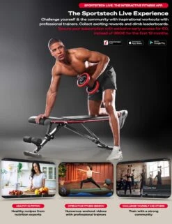 Sportstech BRT400 | Opklapbare Halterbank | Compleet Opgebouwd Geleverd | Buiktrainer | Veilig Vergrendelsysteem -Fitnessapparatuur Serie Winkel 923x1200 3