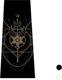 Love Generation ● Design Yoga Mat ● Fitness Mat ● Sacred Print ● Zwart -Fitnessapparatuur Serie Winkel 931x1200