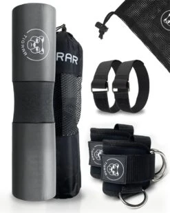 Tigrar - Ankle Strap - Barbell Pad - 2 X Fitness Enkelband 1 X Nekbeschermer Voor Halterstang - Compleet Bundelpakket