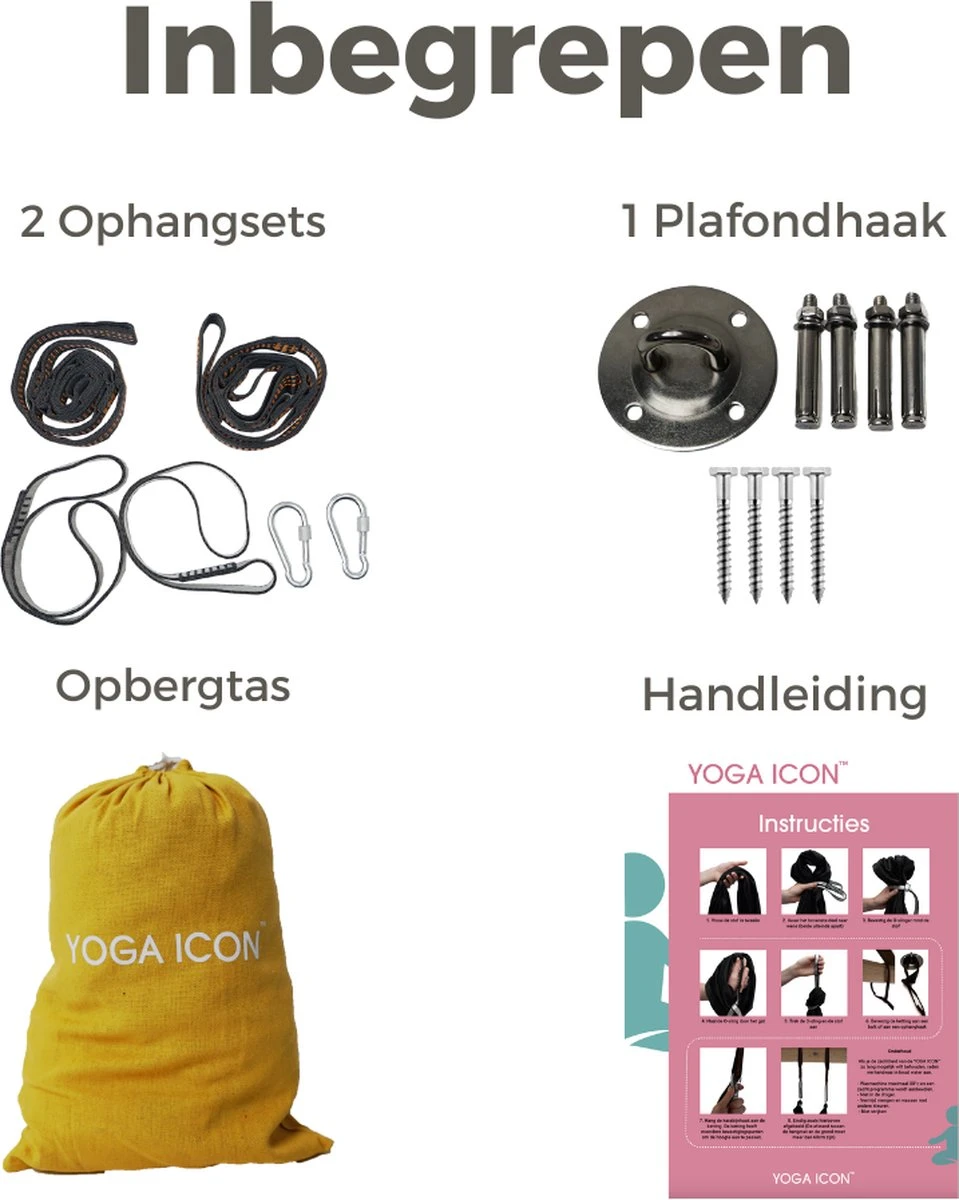 Therapeutische Hangmat YOGA ICON | Aerial Yoga | 280*150cm | Goud | Inclusief handige Draagtas en 1 Plafondhaak | Workout | Training en Ontspanning | Therapeutische Hangmat YOGA ICON | Aerial Yoga | 280*150cm | Goud | Inclusief Handige Draagtas En 1 Plafondhaak | Workout | Training En Ontspanning | -Fitnessapparatuur Serie Winkel 959x1200 1