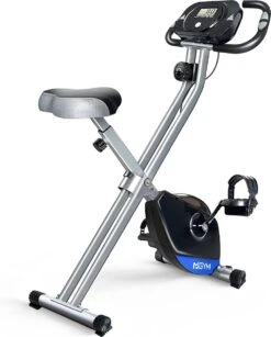 FOXSPORT Hometrainers - X-Bike Hometrainer Met Rugleuning - Fitness Fiets Opvouwbaar - 8 Weerstandsniveaus - Tablethouder - Ergometer - Polssensor - Trainingscomputer - Inklapbaar - Fitness Bike - Max. 136 Kg