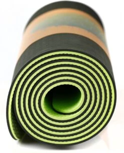 Eco Yoga Mat - Inclusief Draagriem - Anti Slip - Extra Dik (6 Mm) - 183 X 61 X 0,6 Cm - Zwart/Groen - Diverse Kleuren -Fitnessapparatuur Serie Winkel 974x1200 4