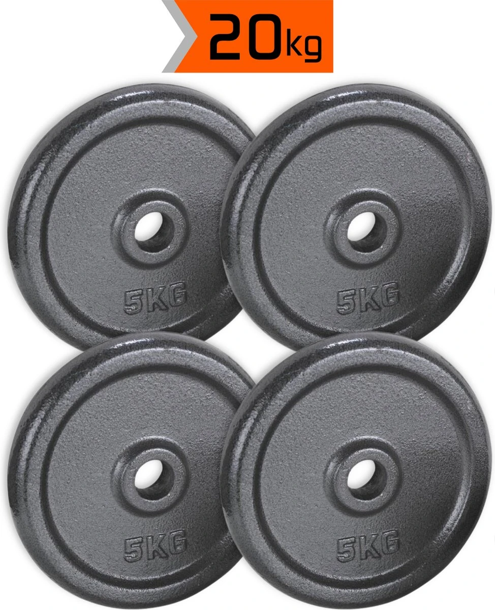 4x5kg halterschijven set - 20kg - gietijzer - 30mm - gewichten - 5kg - halterset 4x5kg Halterschijven Set - 20kg - Gietijzer - 30mm - Gewichten - 5kg - Halterset -Fitnessapparatuur Serie Winkel 974x1200 5