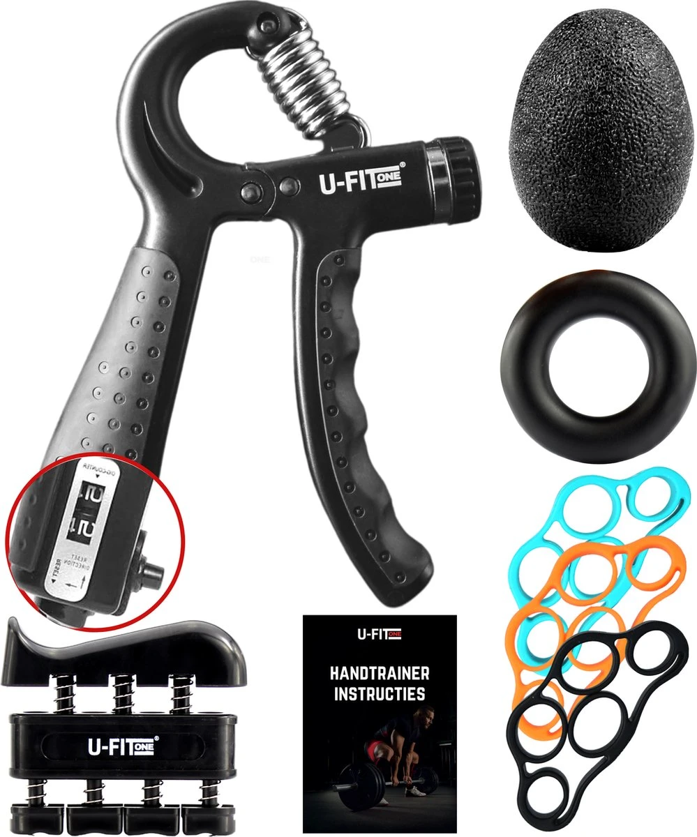 U-Fit One 7 Delige Handtrainer Set - Verstelbare Teller Handgrip - Handknijper - Knijphalter - Stressbal - Vingertrainer - Onderarm Trainer U-Fit One 7 Delige Handtrainer Set - Verstelbare Teller Handgrip - Handknijper - Knijphalter - Stressbal - Vingertrainer - Onderarm Trainer -Fitnessapparatuur Serie Winkel 999x1200 3